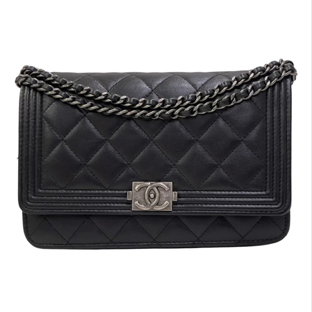 CHANEL Quilted Black Leather Crossbody